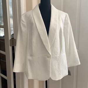 Kasper One Button Leaf Jacquard Blazer